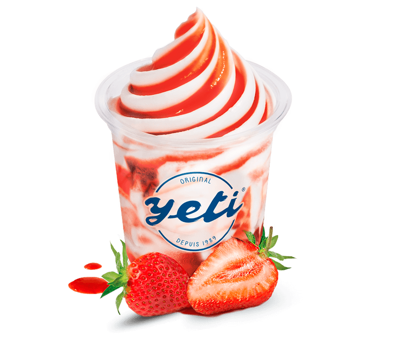 Yeti-sundae-glace-fraise-coulis