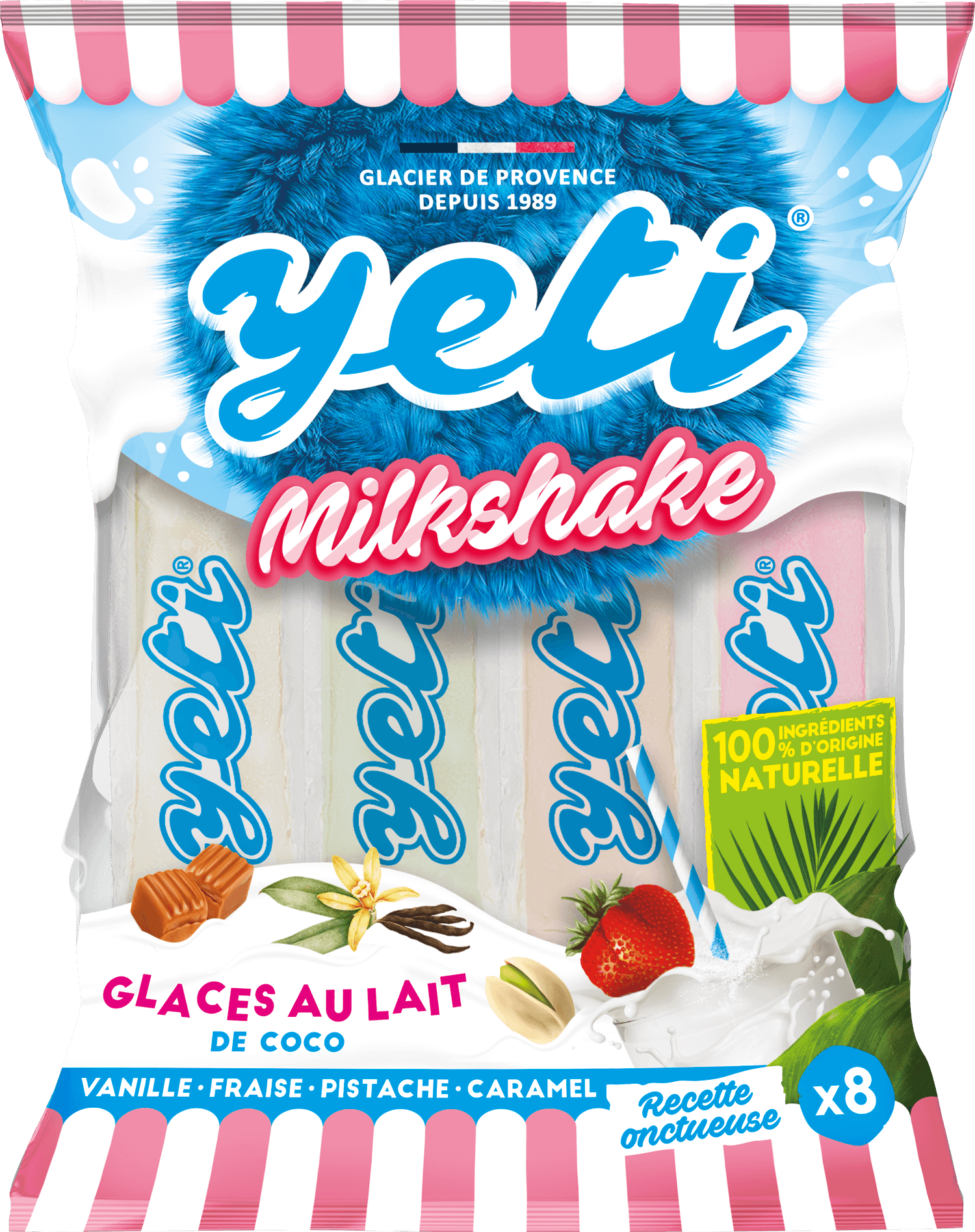 Yeti Milkshake tubes glacés au lait de coco